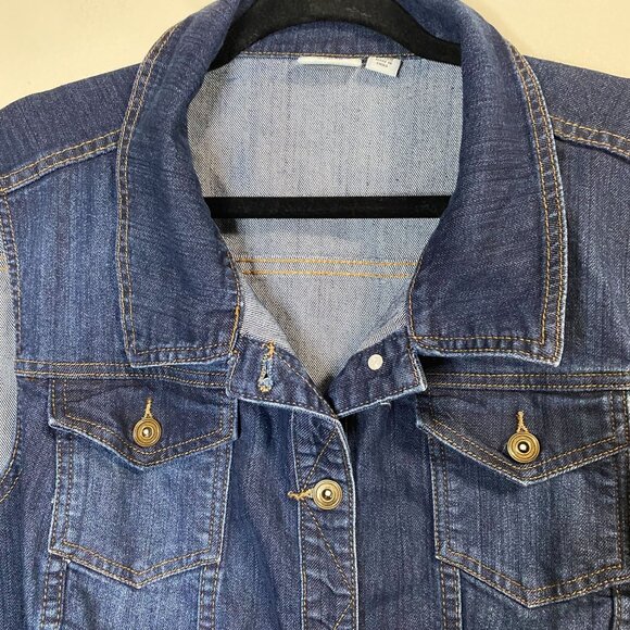 Cato Womens Denim Vest Size 26/28W Blue With Button Front & Pockets - Picture 6 of 11